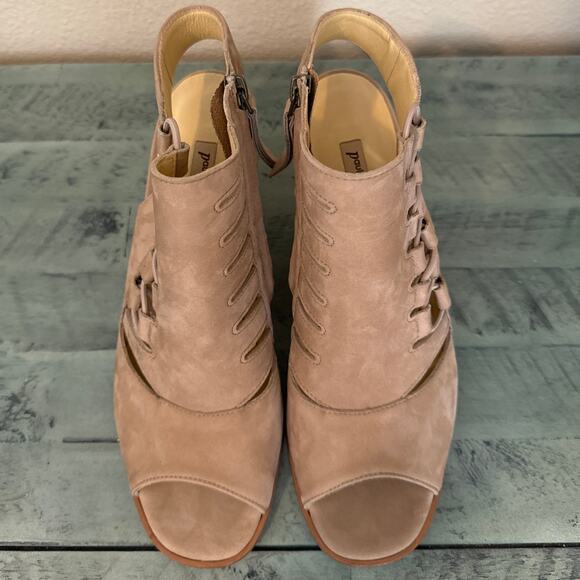 Paul Green Size 9 Sabrina Sandal Sisal Nubuk 3 1/2" Stacked Heel - Picture 5 of 15